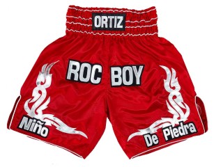 Shorts Boxe Anglaise Personnalisé : KNBXCUST-2041-Rouge